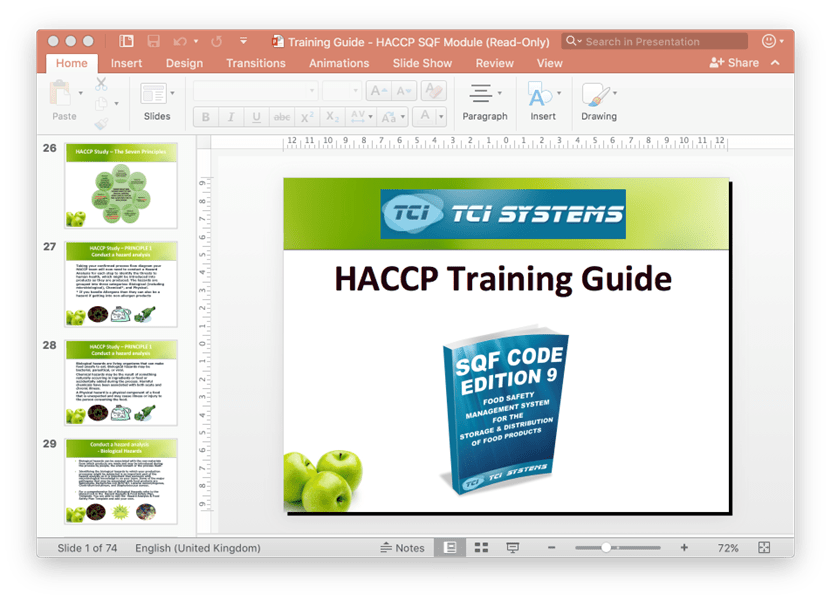 Training Guide - HACCP SQF Module